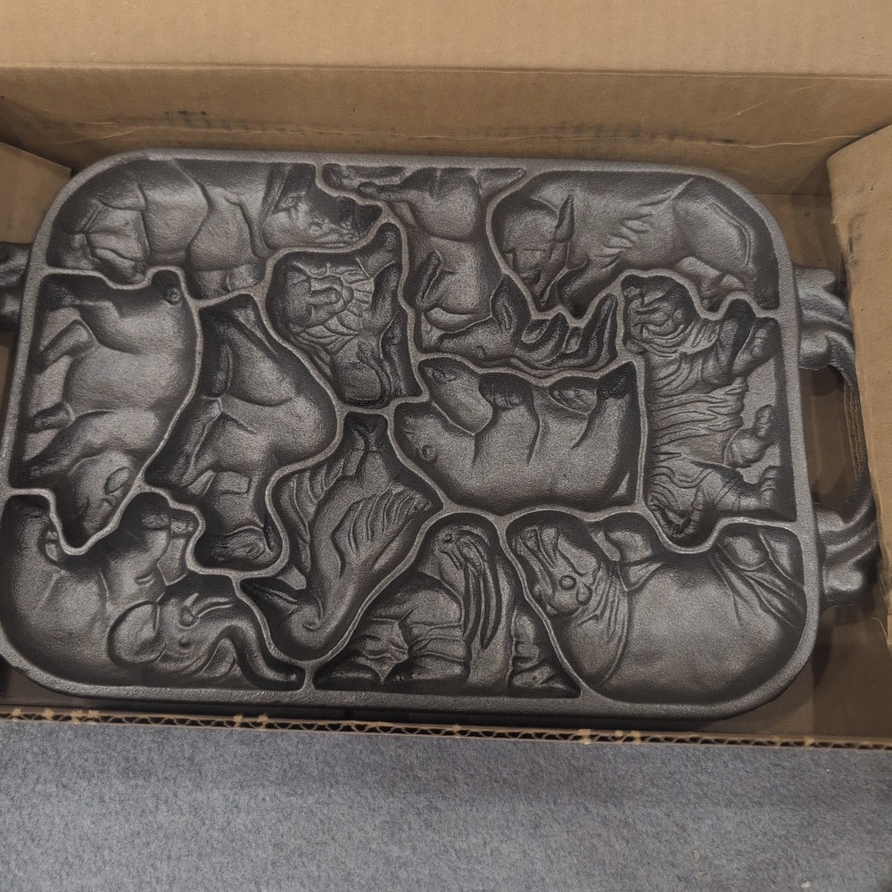 John Wright Classic Gourmet Animal Puzzlemold Cast Iron Baking Pan 73-002 USA - Picture 5 of 6